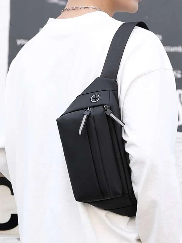 Men Minimalist Earphone Hole Fanny Pack Sling Purse