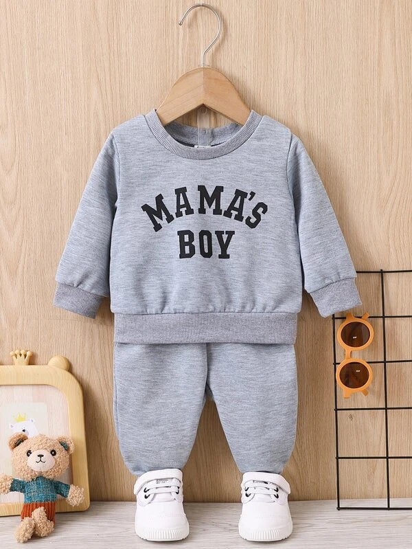 Baby Letter Graphic Pullover & Sweatpants