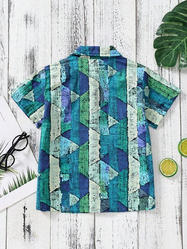 Toddler Boys Geo Print Shirt