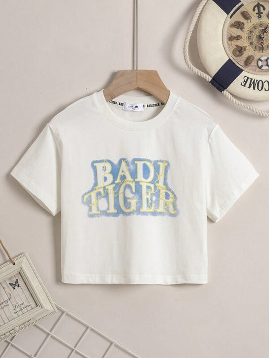 Toddler Boys Letter Graphic Crop Tee