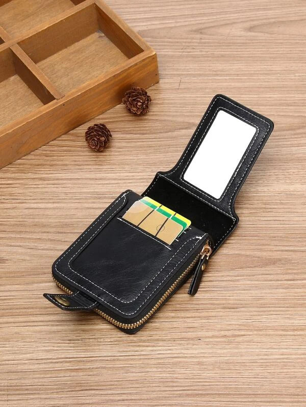 Men Stitch Detail Small Wallet Credit Card Small Purse Bifold Small Pouch Men Wallet