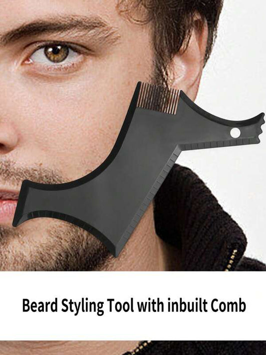 Beard Styling Board With Inbuilt Comb, 1pc Plastic Beard Tool For Men