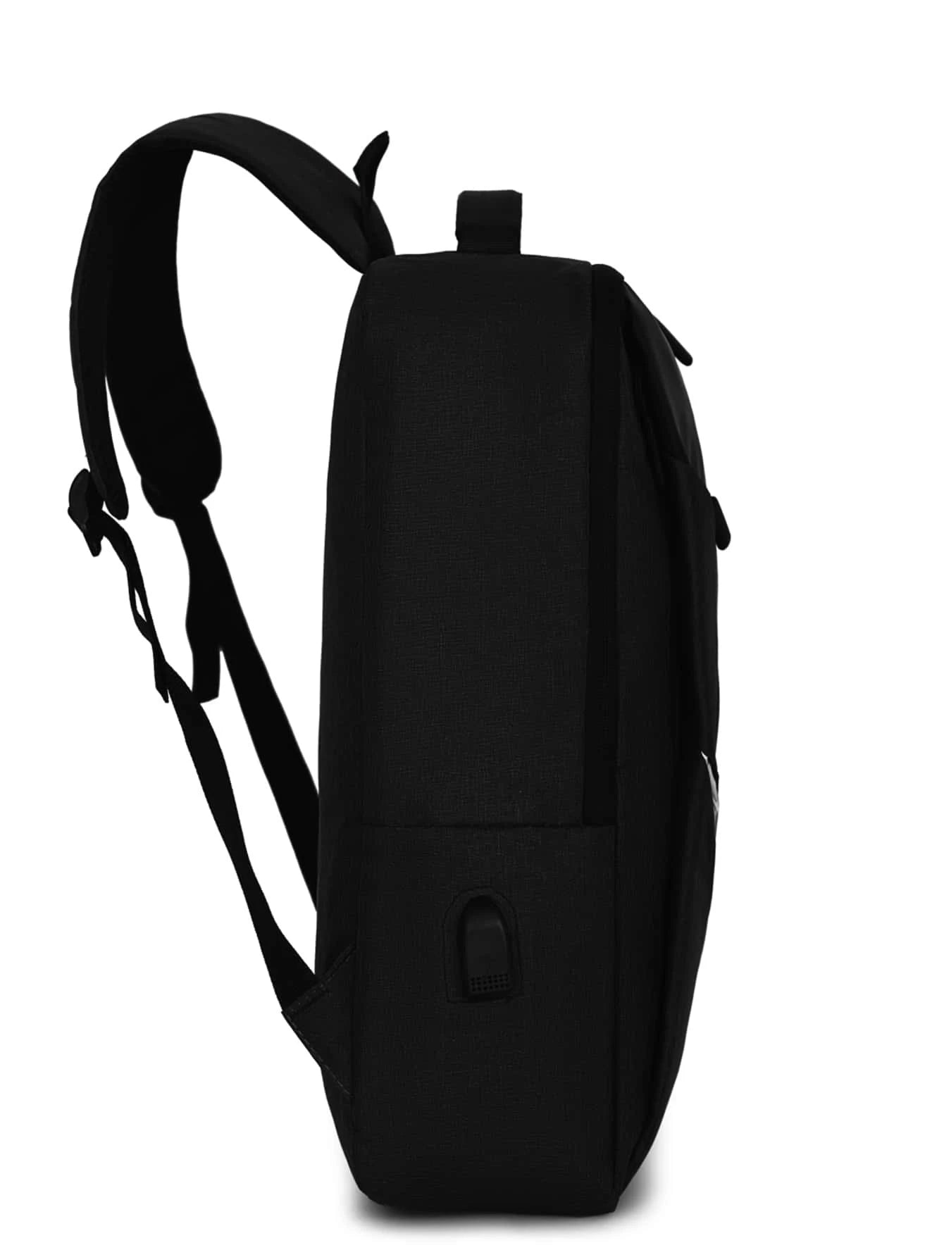 Men Zipper Front USB Charging Port Laptop Backpack