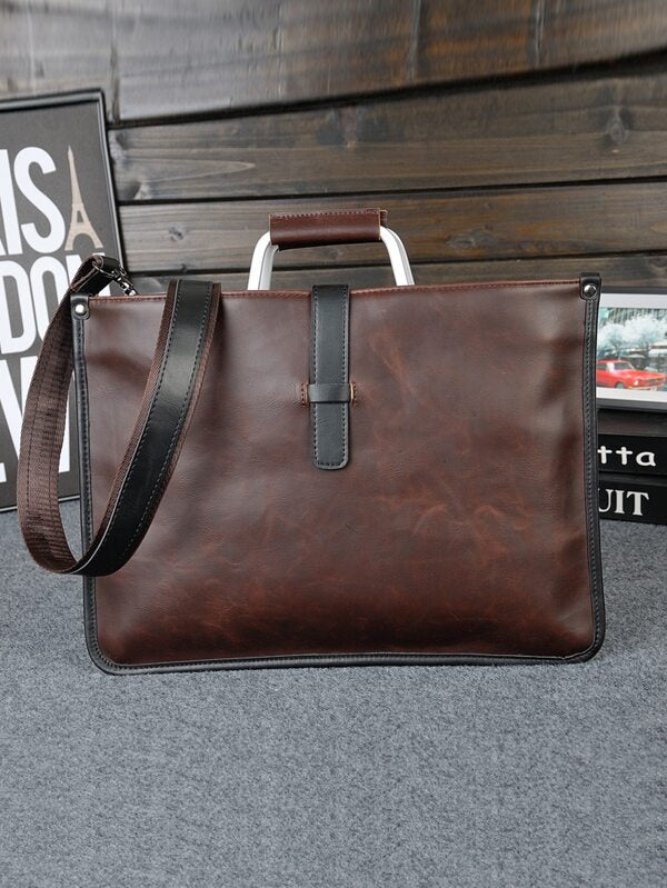 Simple Classic Retro Satchel Briefcase For Men