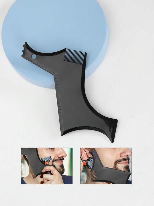 Beard Styling Board With Inbuilt Comb, 1pc Plastic Beard Tool For Men