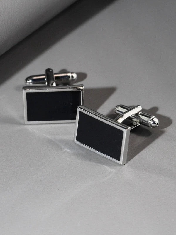 1Pair Fashion Rectangle Decor Cufflinks For Men For Gift For Daily Decoration For A Stylish Look