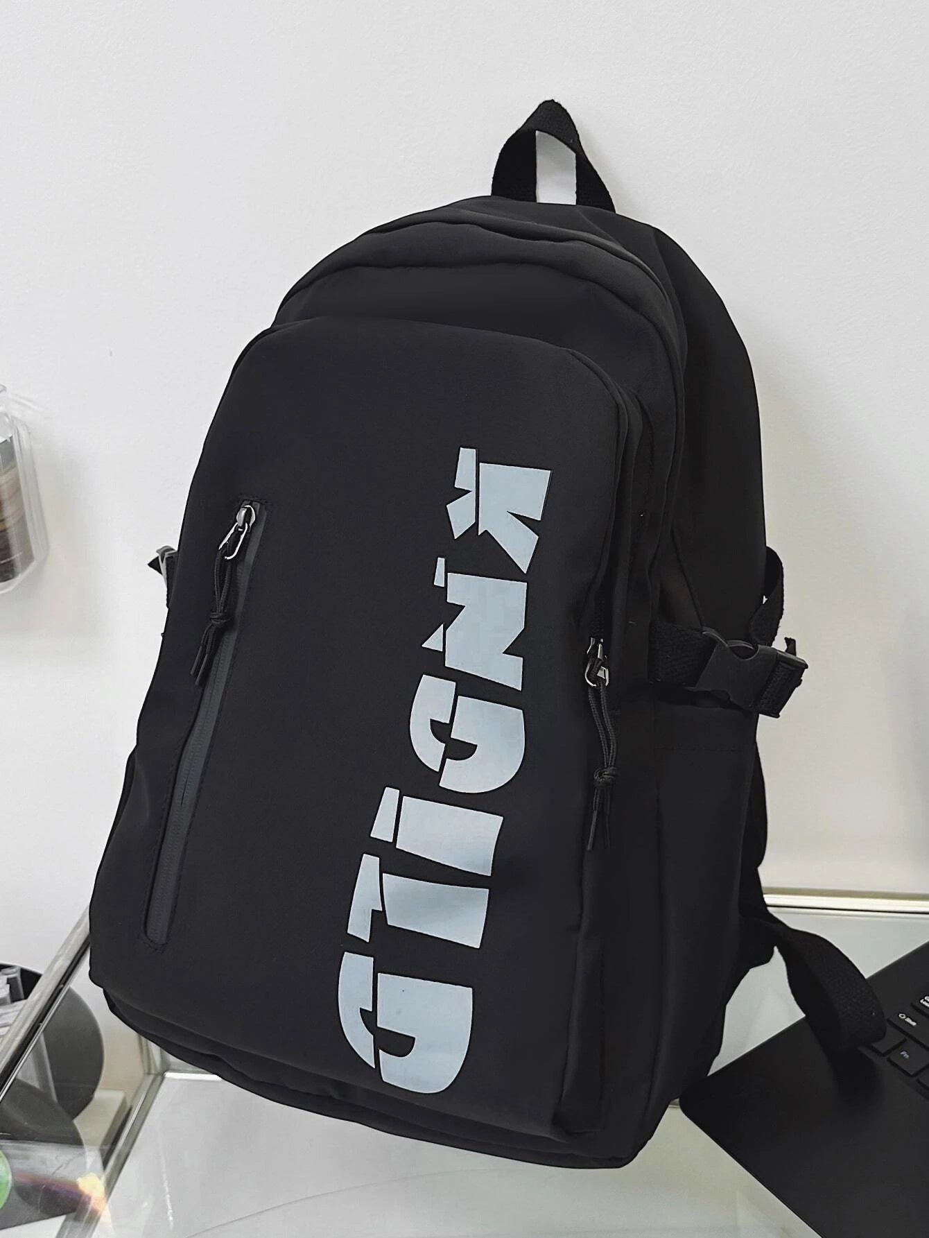 Men Letter Graphic Casual Daypack With Cartoon Charm