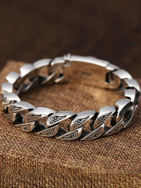 Men Textured Metal Bracelet