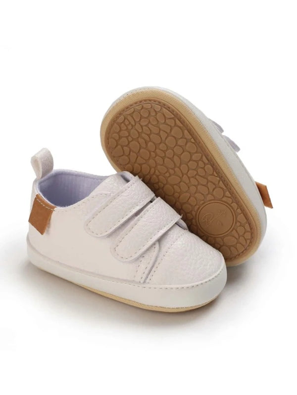 Baby Stitch Detail Hook-and-loop Fastener Slip-On Shoes