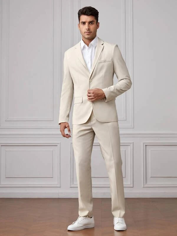 SHEIN Men Single Breasted Blazer & Pants Suit Set