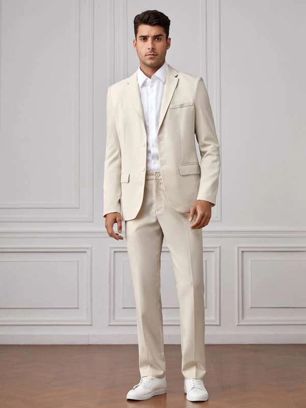 SHEIN Men Single Breasted Blazer & Pants Suit Set