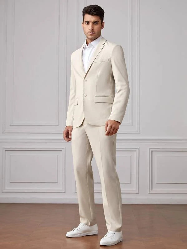 SHEIN Men Single Breasted Blazer & Pants Suit Set