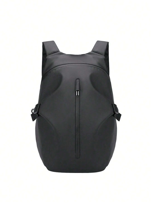 Zip Front Casual Daypack Ruched Detail Solid Black SKU: sg2304192665428823