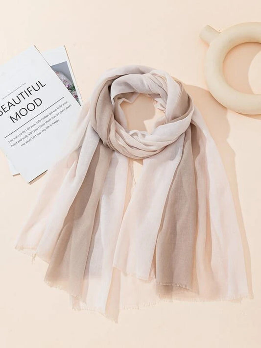 Raw Hem Ombre Scarf