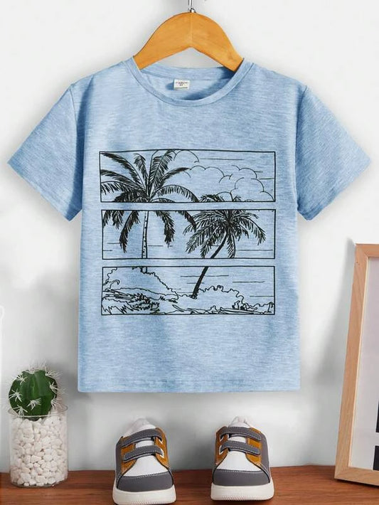 SHEIN Toddler Boys Tropical Print Tee