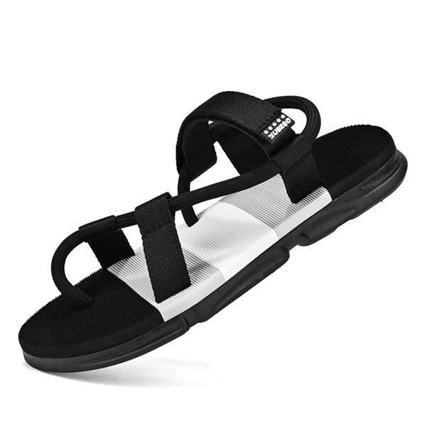 Men Anti-slip Letter Patch Decor Sandals, Sporty Summer Fabric Thong Sandals