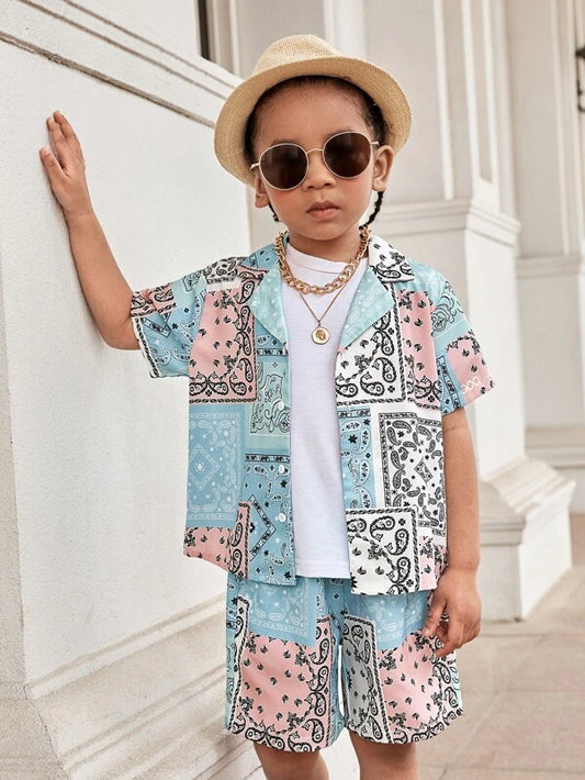 Toddler Boys Paisley Print Shirt & Shorts