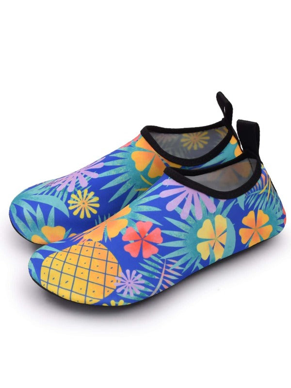 1pair Marine Life Print Anti Slip Beach Aqua Shoes