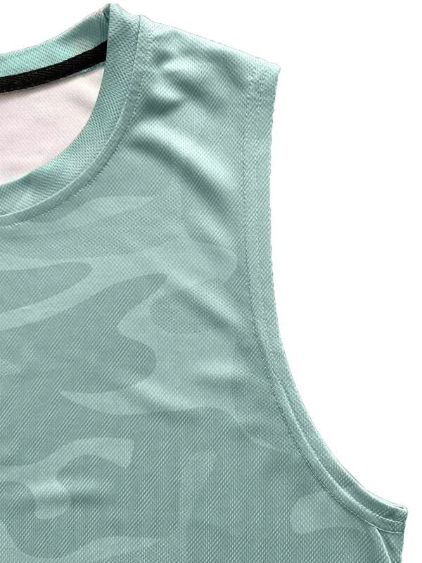 Men Camo Print Sports Tank Top