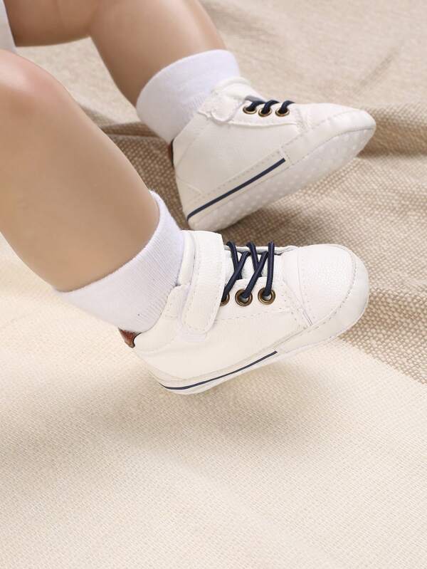 Baby Boys Lace Up Hook-and-loop Fastener Strap Skate Shoes