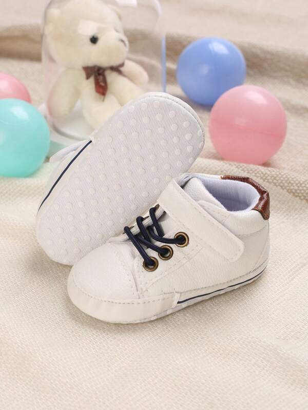 Baby Boys Lace Up Hook-and-loop Fastener Strap Skate Shoes