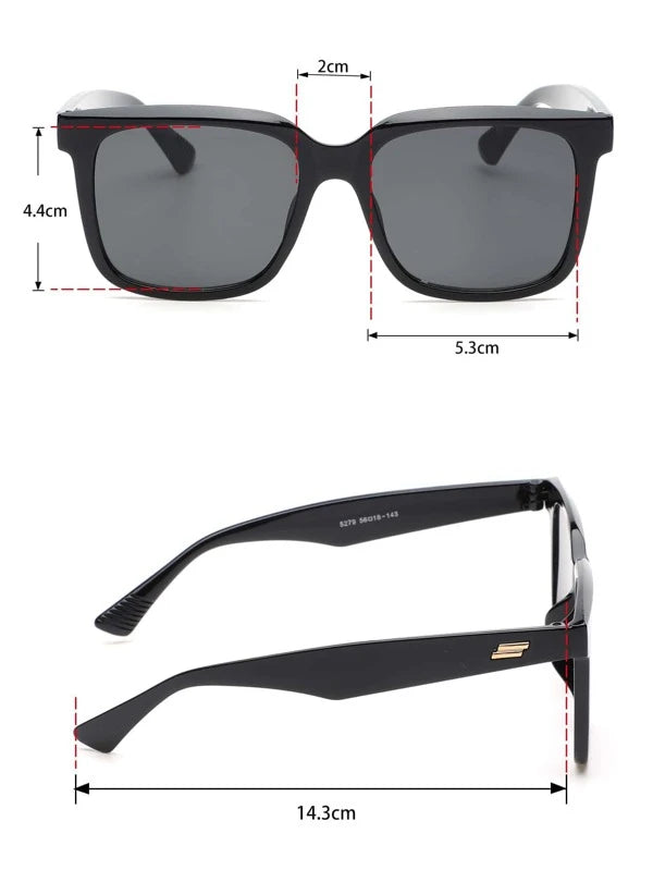 1pair Men Square Frame Fashion Glasses Black Shades Summer Cowboy