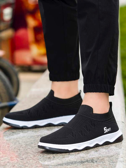 Men's Slip-on Walking Shoes Socks, Breathable & Lightweight