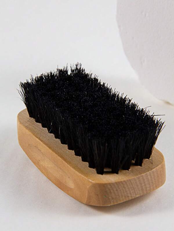 Beard Brush, 1pc Wooden Fine Mini Teeth Portable Washable Durable Smooth Boar Bristle Beard Brush