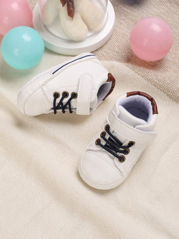 Baby Boys Lace Up Hook-and-loop Fastener Strap Skate Shoes