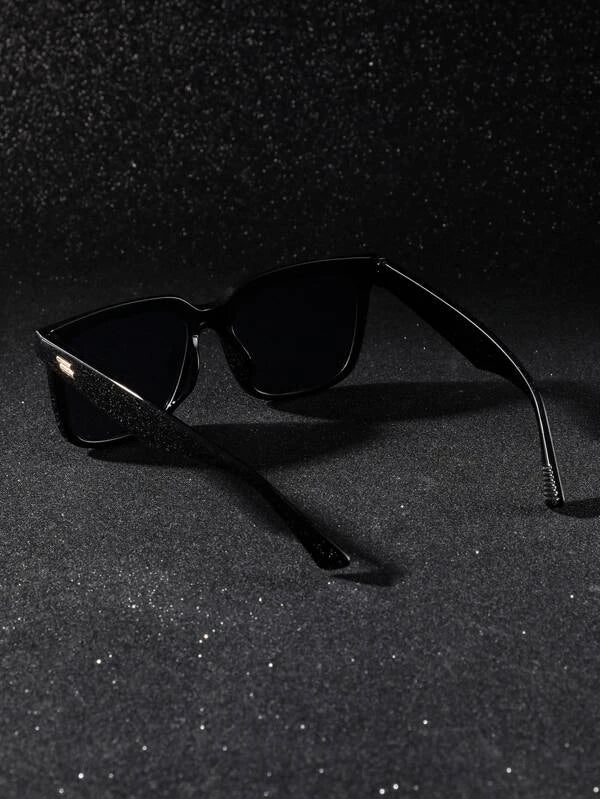 1pair Men Square Frame Fashion Glasses Black Shades Summer Cowboy