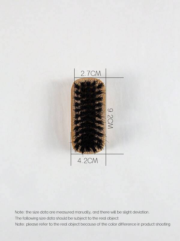 Beard Brush, 1pc Wooden Fine Mini Teeth Portable Washable Durable Smooth Boar Bristle Beard Brush