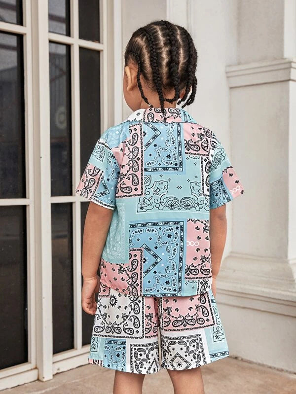 Toddler Boys Paisley Print Shirt & Shorts