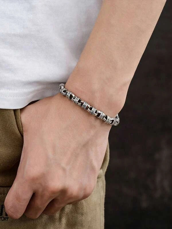 1pc Fashionable Scroll Detail Bracelet For Men For Daily Decoration