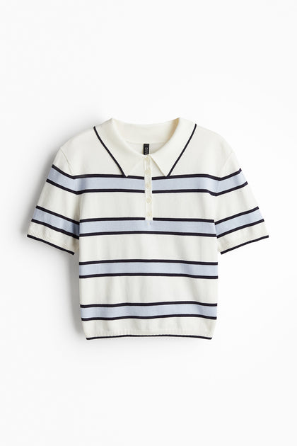 Fine-knit polo shirt