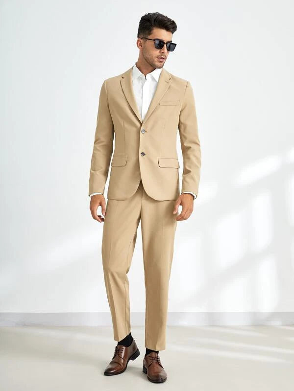 SHEIN Men Single Breasted Blazer & Pants Suit