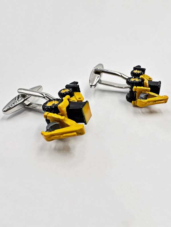 1pair Miniature Hook Shovel & Car Cufflinks Suitable For Men's Business And Social Events