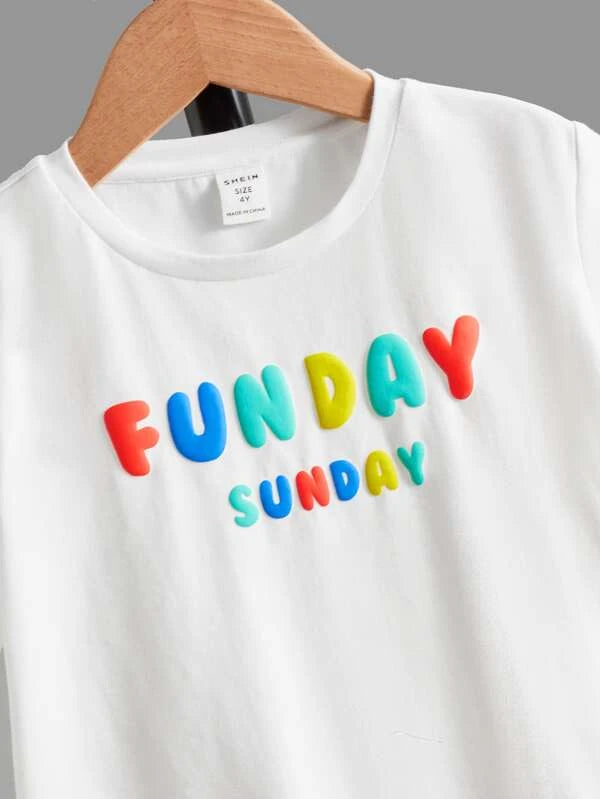 SHEIN Kids EVRYDAY Toddler Boys Slogan Graphic Tee