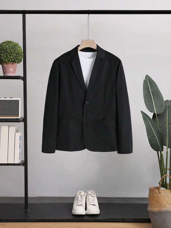 Extended Sizes Men Single Breasted Blazer & Suit Pants