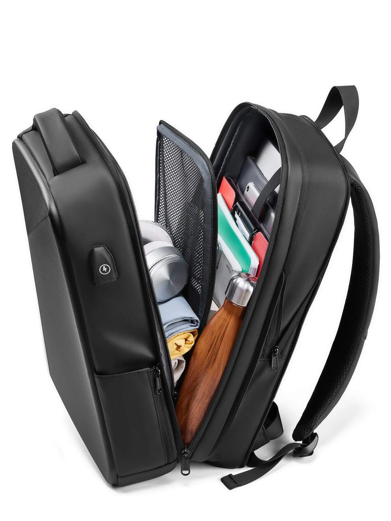 Men Charging Port Design Laptop Backpack