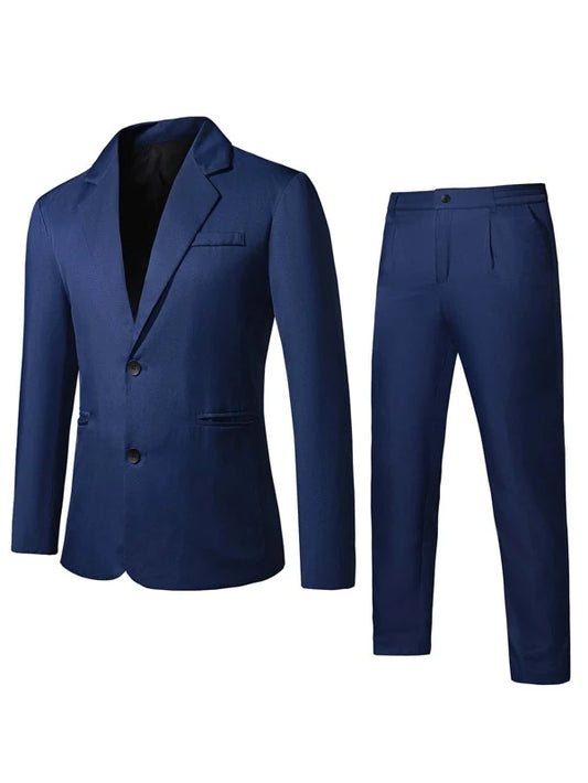 Men Single Breasted Blazer & Suit Pants