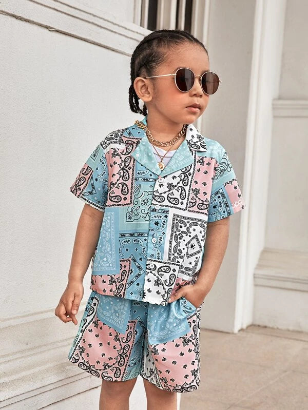 Toddler Boys Paisley Print Shirt & Shorts