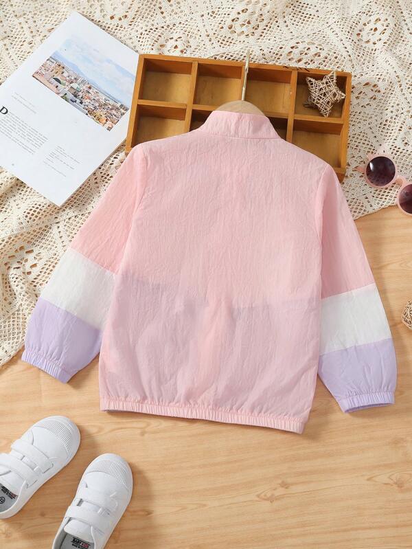 Toddler Girls Colorblock Zip Up Jacket