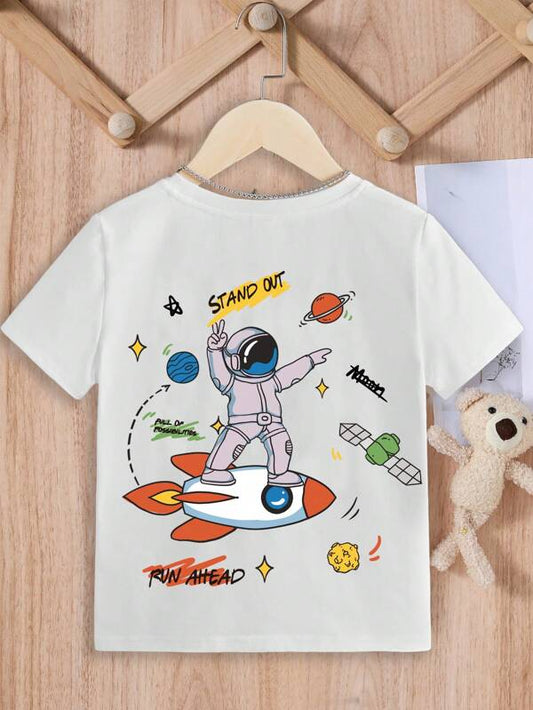 Toddler Boys Astronaut & Letter Graphic Tee