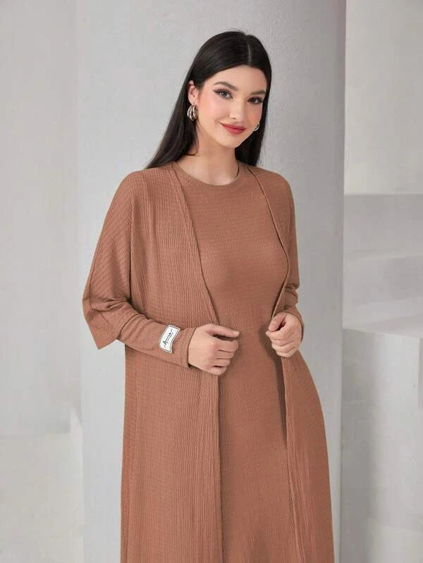 SHEIN Mulvari Batwing Sleeve Open Front Abaya & Dress