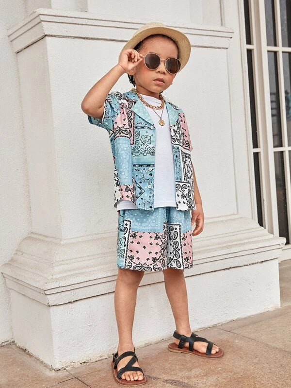 Toddler Boys Paisley Print Shirt & Shorts