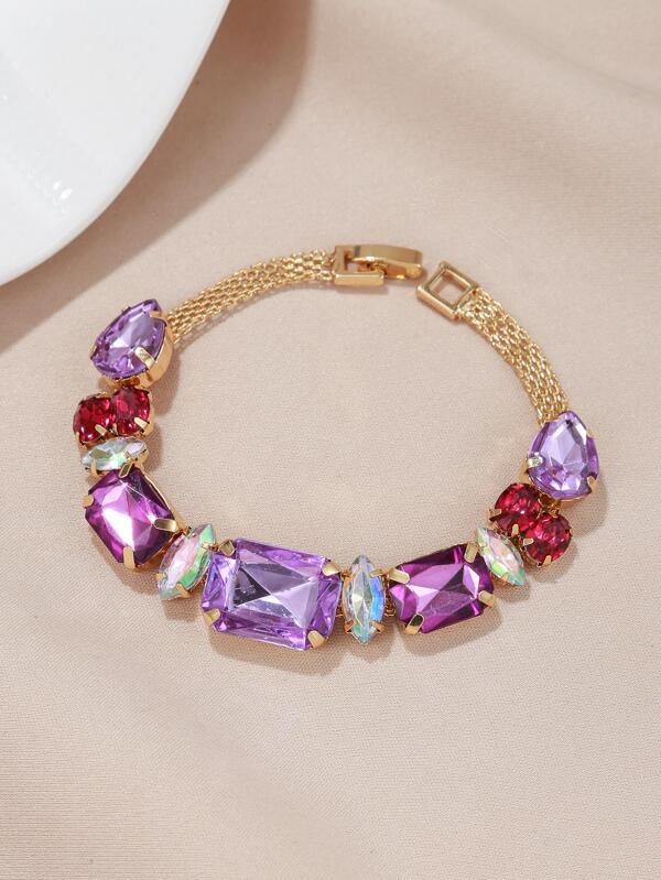 1pc Exquisite Rhinestone Decor Bracelet For Women For Daily Decoration