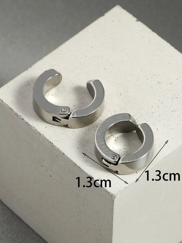 Fashionable and Popular Men Stainless Steel Earrings Punk Hip Pop Style for Jewelry Gift and for a Stylish Look