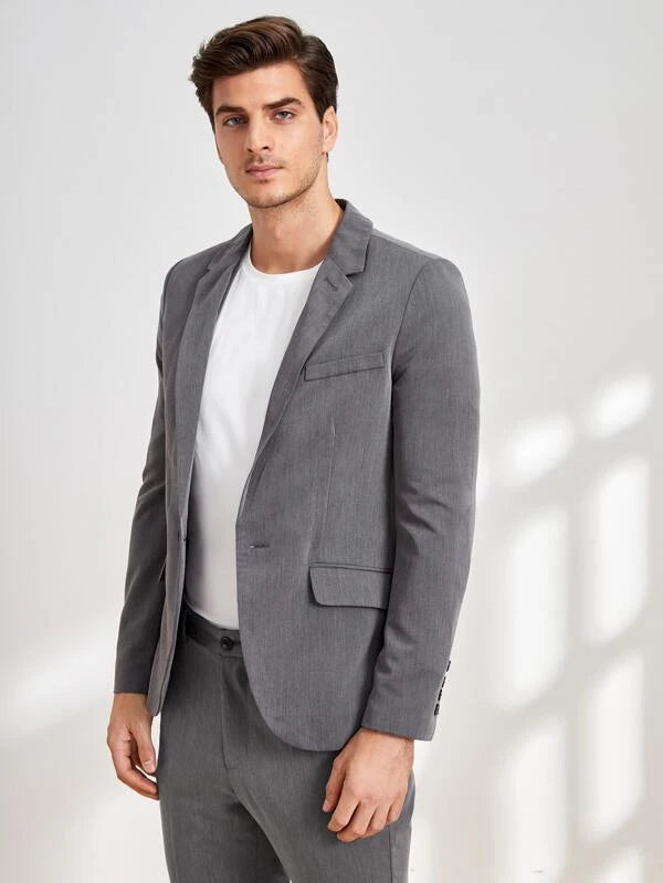 SHEIN Men Single Button Blazer & Tailored Pants