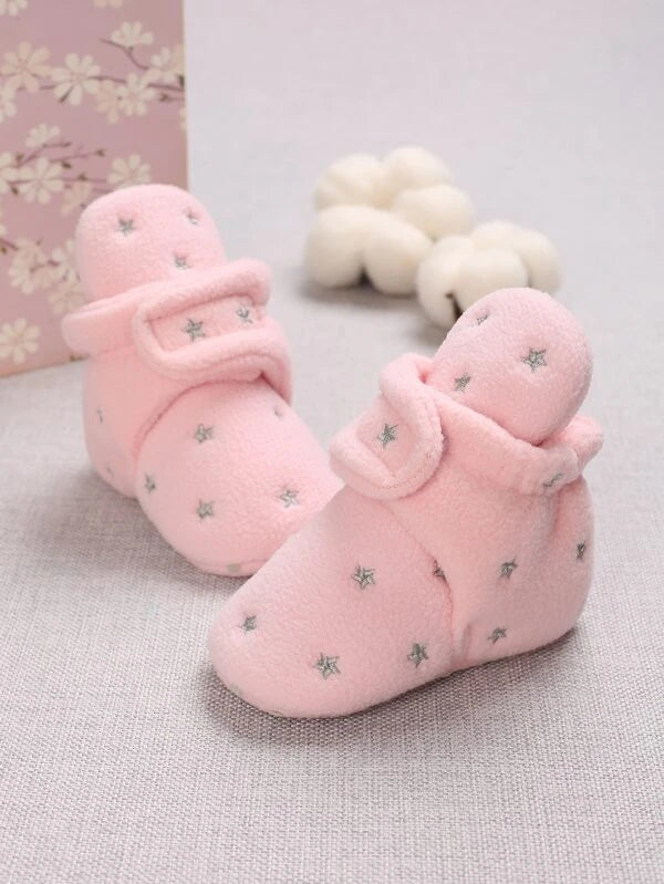 Baby Star Embroidery Hook-and-loop Fastener Strap Boots