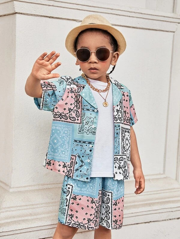 Toddler Boys Paisley Print Shirt & Shorts